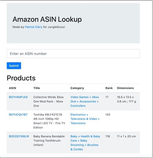 Screenshot of Amazon ASIN Checker